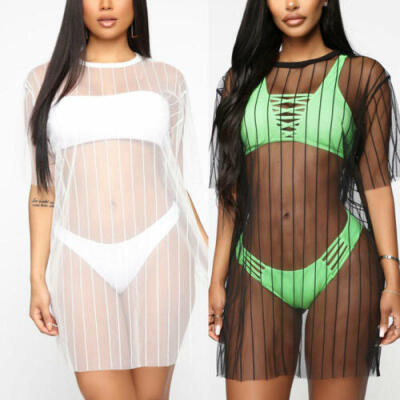 

Womens Sheer Mesh Bikini Cover Up Swimwear Swimsuit Bathing Summer Beach Dress