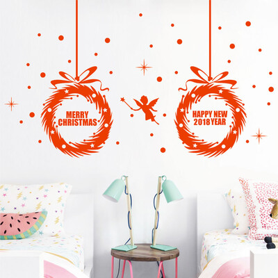 

Tailored Happy New Year 2018 Merry Christmas Wall Sticker Home Shop Windows Decals Decor