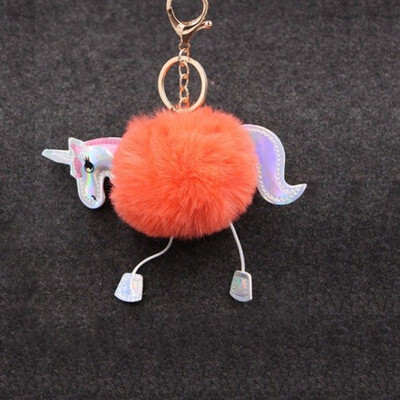 

Outdoor Cute Pom Unicorn Fur Ball Keychains Pendant