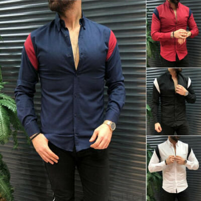 

Luxury Fashion Mens Slim Fit Shirt Long Sleeve Dress Shirts Casual Shirt Tops