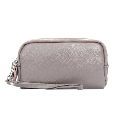 

Women Litchi Pattern 3 Layers Zip Phone Handbag Long Wristlet Wallet Coin Purse