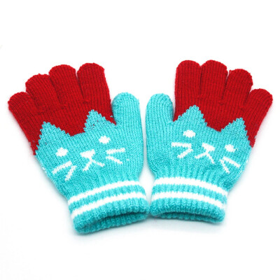 

New Fashion Christmas Gift Children Kids Winter Warm Knitted Gloves Full Finger Mittens