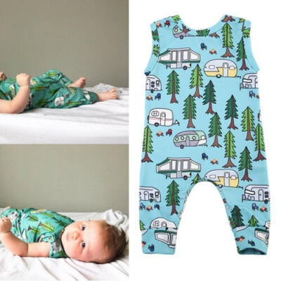 

Newborn Kid Baby Boy Girl Romper Sleeveless Cartoon Fox Jumpsuit Clothes Outfit