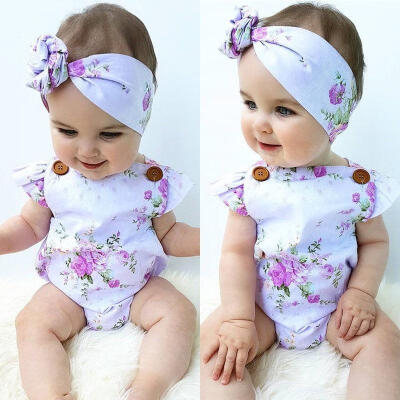 

Newborn Infant Baby Girl Floral Romper Bodysuit Jumpsuit Outfits Sunsuit Clothes