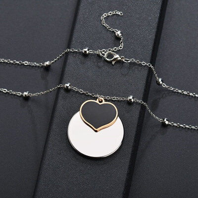 

Simple Ladies Round Pendant Necklace OL Style High Quality European And American Personality Charm Wedding Party Fashion Jewelry