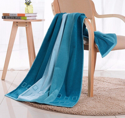 

Thicken 100 Cotton Men&Women Dark Color Strip Bath Towel Swimming Sports Beach Towel 70135cm