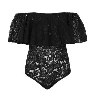 

Women Summer Sexy Lace Strapless Ruffle Sleeve Backless Beach Jumpsuit Tops