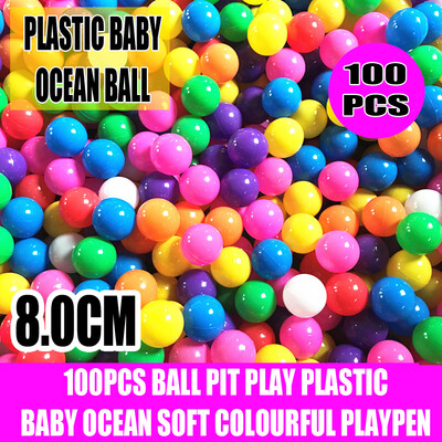 

100pcs 8cm Fun Soft Plastic Ocean Ball Swim Pit Toy Baby Kids Toy Mix Color