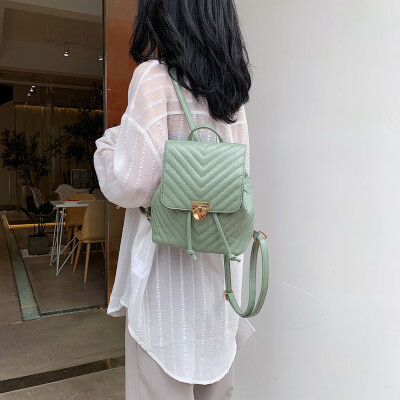 

Female slung shoulder bag Korean bag soft leather backpack shoulder bag college travel ladies rope