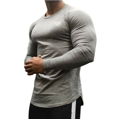 

Mens Casual Gym Muscle Long Sleeve T-shirt Fitness Workout Sport Tee Tops