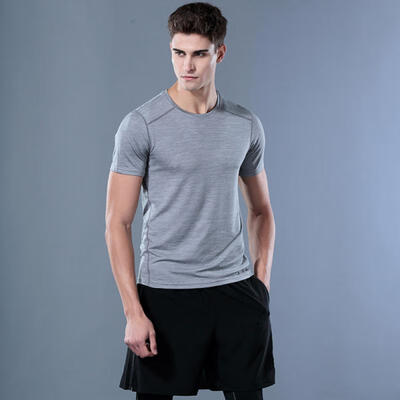 

Mens Summer Short Sleeve Round Neck Quick Drying T-shirt Outdoor Sport