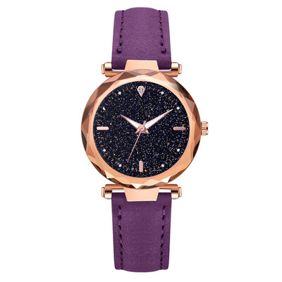 

Korean style simple student watch cross-border explosion models full of stars dial pu belt ladies watch
