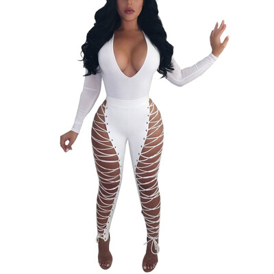 

Tailored Sexy Women Eyelet Bandage Fashion Skinny Pants Leggings Casual Party Clubwear