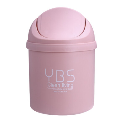 

Cute Mini Trash Can Household Desktop Rubbish Bin Countertop Small Plastic Waste Paper Basket with Swing Lid Pink