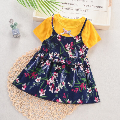 

Toddler Baby Kids Girls Ruched Ruffles Floral Flowers Princess Dresses Clothes