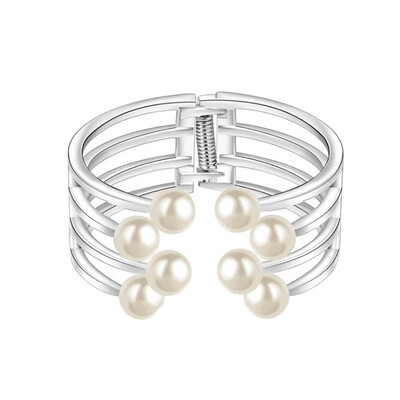 

2019 New Platinum Plated 8 Beads Open Bracelet Fashion Handband
