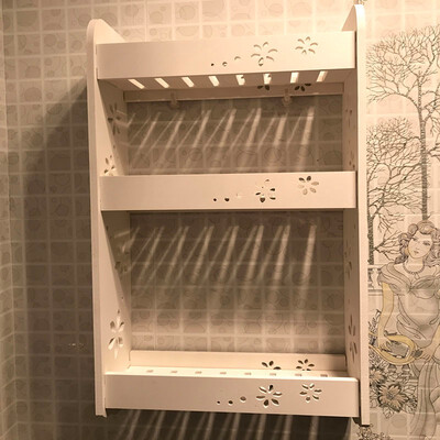 

Wall Mounted Cabinet Bathroom Kitchen White Storage 3-tiers Display Shelves