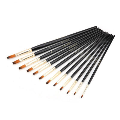 

Greensen 12pcs Nylon Hair Art Oil Acrylic Painting Brushes Flat Tip Artist Watercolor Brushes Pen Set