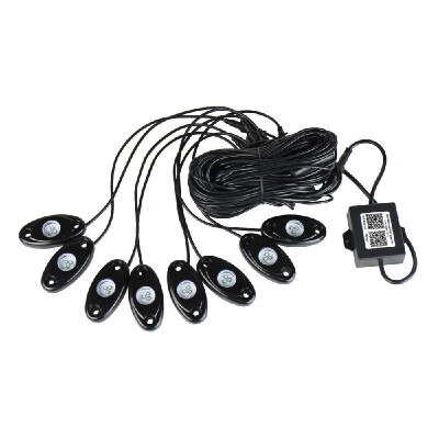 

8pcs 12V RGB LED Rock Lights Wireless Controlled Music Flashing IP67 Waterproof for Jeep Off Road SUV Truck