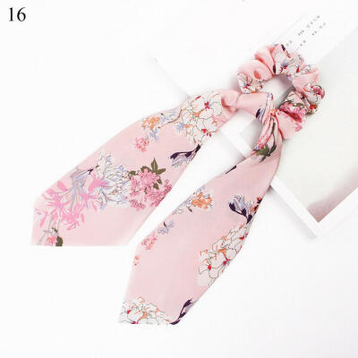 

Women Girl Bow Satin Ribbon Ponytail Scarf Hair Tie Rope Scrunchies Elastic Band