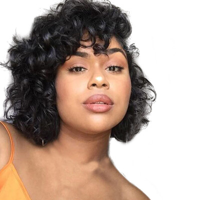 

〖Follure〗Women Short Black Front Curly Hairstyle Synthetic Hair Wigs For Black Women