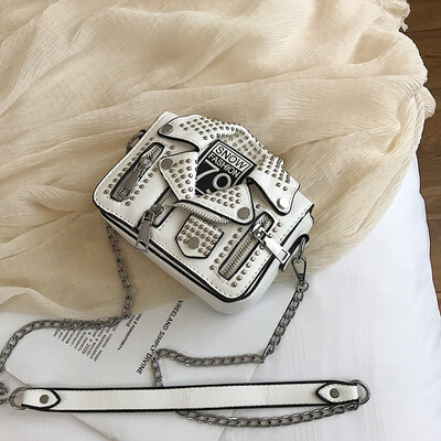 

Rivet bag handbag 2019 new wave foreign gas simple simple chic chain shoulder Messenger bag