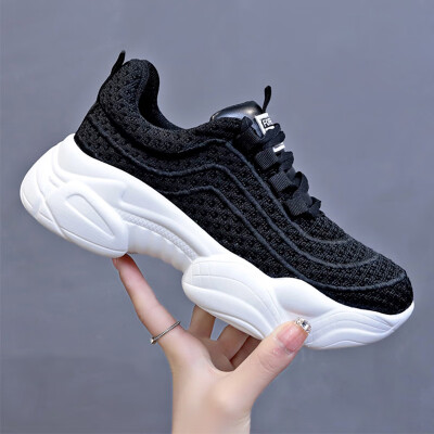 

Sports shoes women fly woven spring&summer ins breathable mesh casual Torre shoes running shoes student thick soles