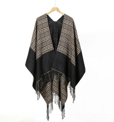 

New jacquard frame small square warm shawl factory direct Europe&America autumn&winter scarf long thick cloak