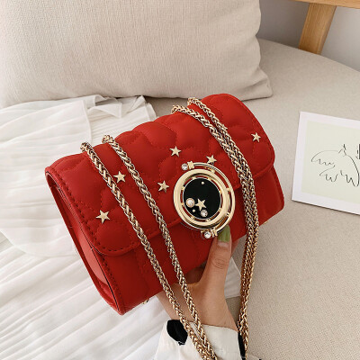 

Summer ins leisure bag personality fashion small square bag girl new 2019 quality feeling of one shoulder oblique satchel