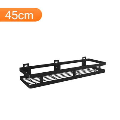 

Nail-Free Stainless Steel Wall Storage Shelf Black Floating Shelf Spice Rack for Kitchen Bathroom with Varying Sizes