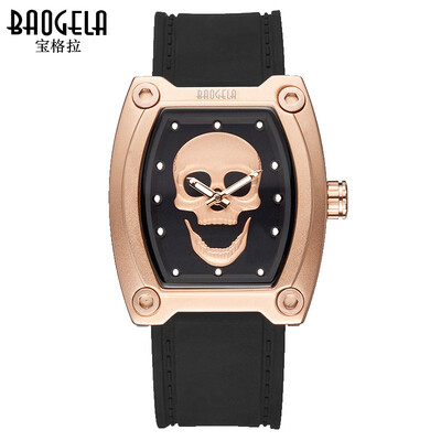 

Baogra baogela skull watch mens personality luminous punk quartz mens watch silicone sports watch