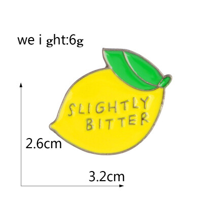 

1pc Summer Fresh Lemon Brooches Pins Alloy Metal Collar Badge for Clothes Bags Backpacks Party Costume Decorations