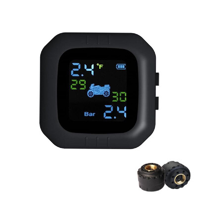 

Waterproof Cordless TPMS Motorcycle Tire Pressure Monitoring System 2 External Sensor Moto Tools