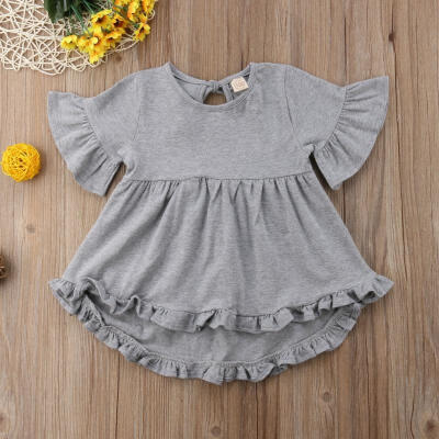 

Infant Toddler Baby Girl Ruffle Fly Sleeve Dresses Ruffle Hem Sundress Clothes for Summer