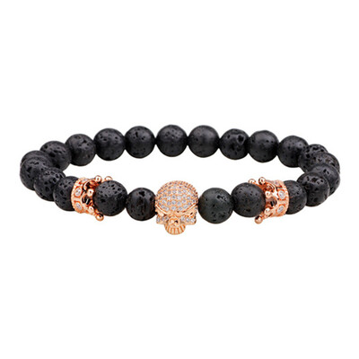 

Energy Stone Beaded Unisex Bracelet Ghost Head Crown Armband Bracelet Charm Bracelet for Men Women
