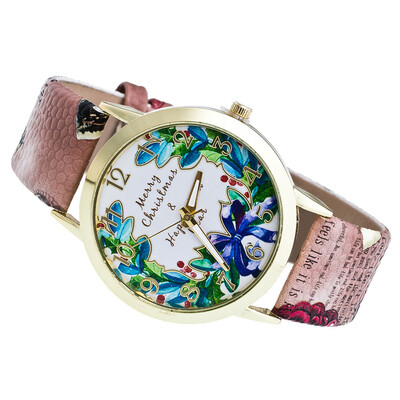 

Ladies Girls Female Clock Christmas Quartz-watch Top Brand Santa Claus Cartoon Watch Women Montre Femme Relogio Feminino &Ff