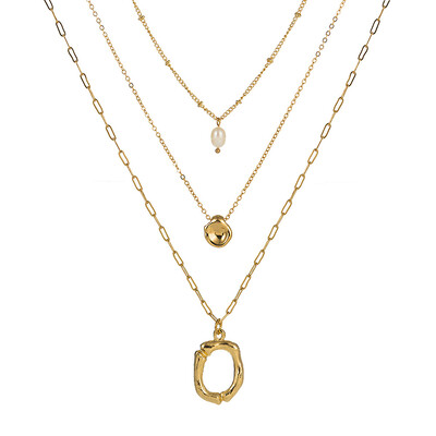 

Natural Pearl Beads Fashion 26 Letter Necklaces Pendants alphabet Gold Color Choker Initial Necklace Women Girl Jewelry Collier