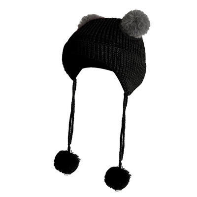 

Cute Kids Boys Girls Winter Warm Fleece Beanies Cap Pompom Knitted Hats