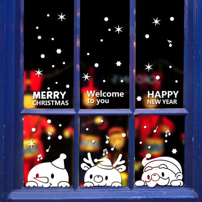 

Toponeto New Year Merry Christmas Snowflake Wall Sticker Home Shop Windows Decals Decor