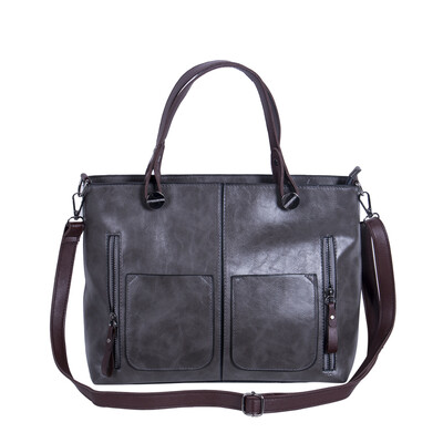 

2018 New Style Fashion Women PU Leather Handbag Shoulder Ladies Purse Zipper Satchel High Capacity Tote Bag