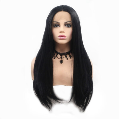 

Amazing Star Lace Frontal Wigs Straight Hair Half Hand Tied Heat Resistant Middle Part Lace Frontal Wigs Synthetic Hair Wig