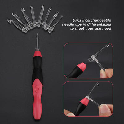 

Greensen 40Pcs USB Chargeable LED Crochet Hooks Knitting Needles Tools Kits Set Accessory