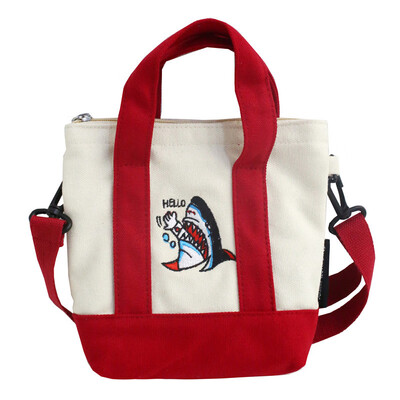 

Canvas bag lady Japanese&Korean Xiao Qingxin collision color handbag leisure bag&bucket bag