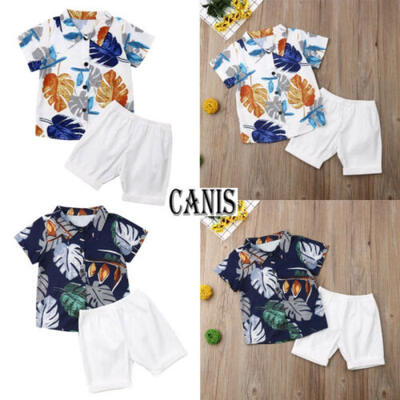 

Toddlers Kids Baby Boys 2PCS Clothes Set Print Outfits Short T-ShirtPants Tops