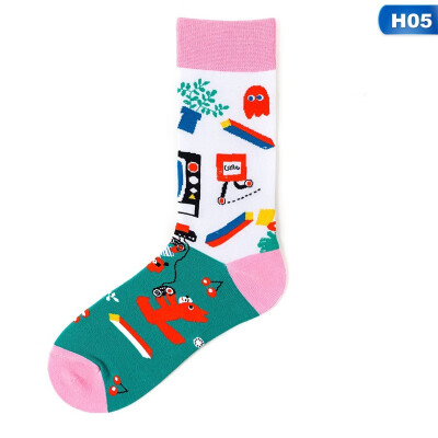 

2019 Mens Women Socks Couple socks Funny Creative illustration Socks Mid tube socks