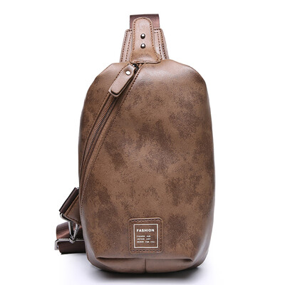 

Retro mens chest bag casual messenger bag mens high-volume fashion shoulder bag personality Korean multifunctional mens bag tid