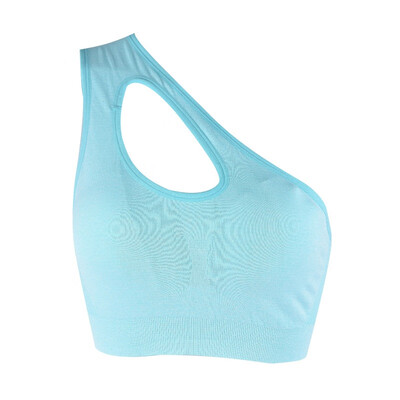 

Sexy One Shoulder Sports Bra Women Fitness Yoga Bras Padded Sport Underwear