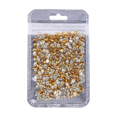 

Gold Color Non Hotfix Glitter Resin Rhinestones DIY 3D Nails Art Decoration