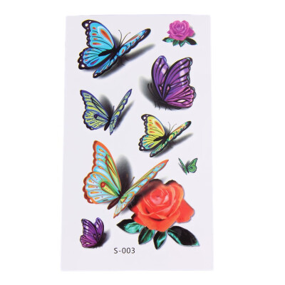 

10pcs Waterproof Butterfly Flower Temporary Tattoo Stickers Body Art