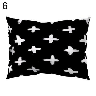 

Black White Heart Circle Throw Pillow Case Cushion Cover Sofa Bedding Articles